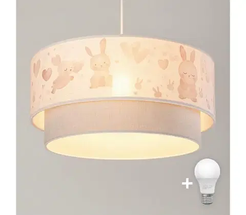 Svietidlá BRILAGI- LED detský luster na lanku BOBO 1xE27/60W/230V pr.40 cm krémová/sivá/kráľovská modrá 8590828051206