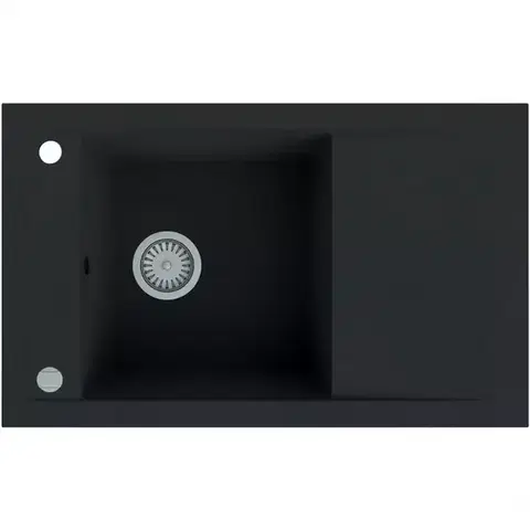 Granitové drezy Granitový drez  Merkury 1K 780x480 čierna