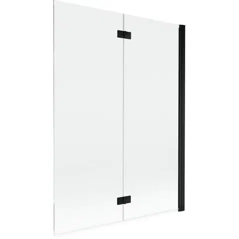 Sprchové dvere MEXEN - MIST vaňová zástena 130x150 cm 6mm 2-s, čierna, číra, pravá 8A9-130-002-70-00-P