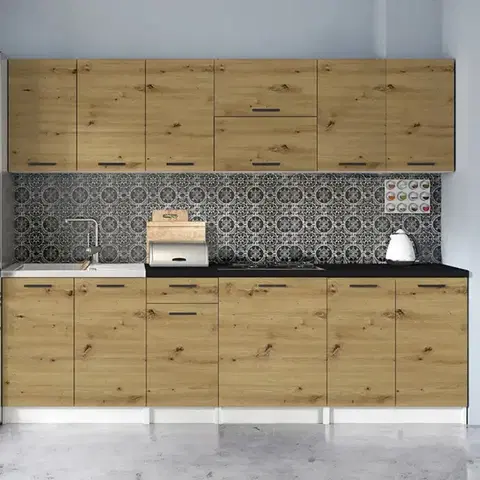 Modulový kuchynský nábytok Kuchynská linka Economic 260 biela/artisan