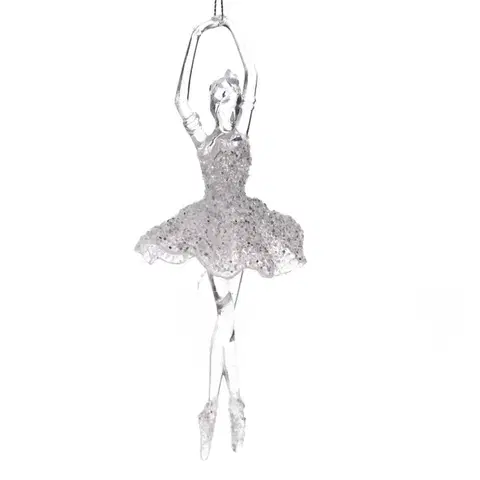 Vianočné dekorácie Závesná dekorácia Ballerine číra, 5 x 17 cm
