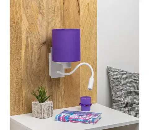 Svietidlá BRILAGI - LED Nástenná lampa NUBILA 1xE27/25W/230V + LED/3W biela/fialová BG1559+BG1580