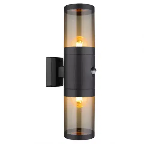 Vonkajšie moderné svietidlá Nástenná lampa Xeloo 32014-2BSS 60W Čierna S K2