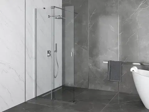 Sprchovacie kúty BESCO - Walk-in sprchovací kút VAYO - FARBA rámu - Chróm / Leštený hliník (ALU), Rozmer A - 130, Rozmer C - 200, Smer zatvárania - Univerzálne Ľavé / Pravé, Výplň - Číre bezpečnostné sklo - 8 mm BCVAYO130CC