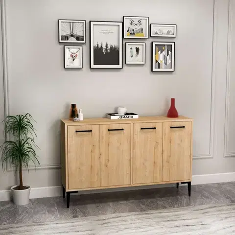 Komody Konzolový stolík Frezya - Sapphire Oak