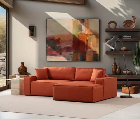 Pohovky a gauče Rohová rozkladacia pohovka Pırlo Corner Right - Orange