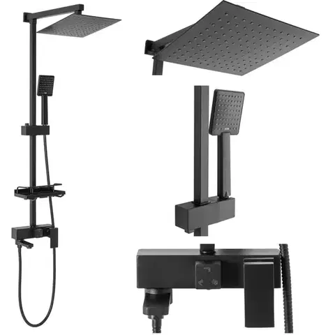 Kúpeľňové batérie REA REA - Sprchový set s batériou 150mm Jack čierny REA-P7009
