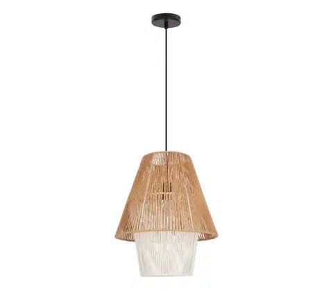Svietidlá  Závesný luster na lane AFRICA 1xE27/40W/230V pr. 40 cm hnedá/krémová 31-26880