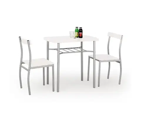 Záhradné stoličky a kreslá Halmar Balkónový set LANCE kov/biela V-CH-LANCE-ZESTAW-BIAŁY