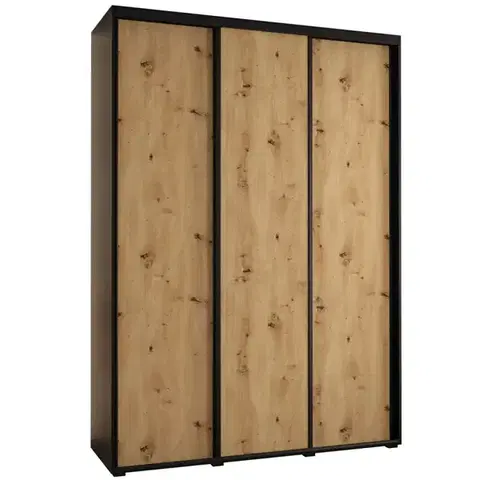 Šatníkové skrine Skriňa 45 Canaris 1 190 čierna/artisan/čierna
