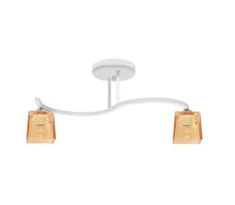 Svietidlá  Prisadený luster SANTOS 2xE27/15W/230V biela/oranžová W-8030/2 WT+GO