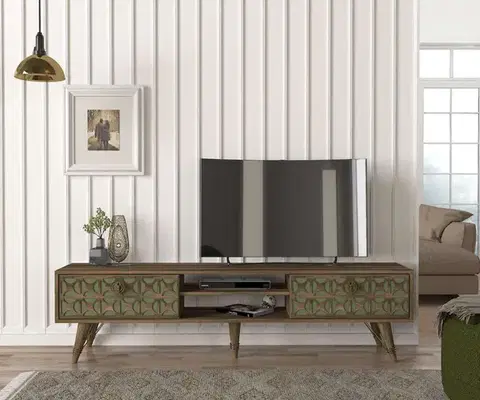 TV stolíky VIOLE orientálna TV stolík, orech/sardunia