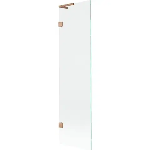 Sprchové dvere MEXEN/S - Lunar L vaňová zástena FIX 50 x 150, transparent, meď kartáčovaná 897L-050-000-65-00