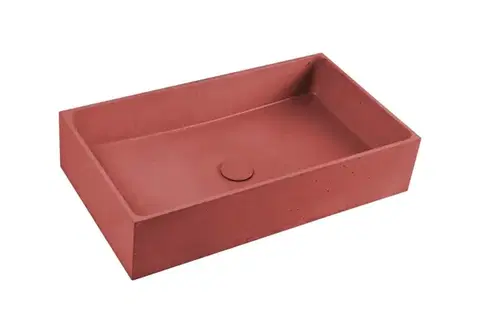 Umývadlá SAT Umyvadlo na desku SAT Cemento 64x37 cm terakota bez přepadu CEM6437T CEM6437T