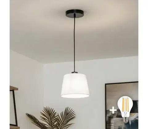 Svietidlá BRILAGI - LED luster na lankách CERIA 1xE27/40W/230V pr. 20,5 cm biela BG3987+EG781029