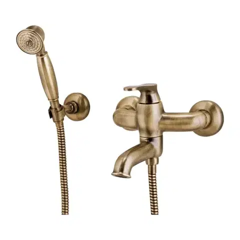 Kúpeľňové batérie OMNIRES - ART DECO vaňová batéria so sprchovou súpravou, bronz kartáčovaná AD5131BR