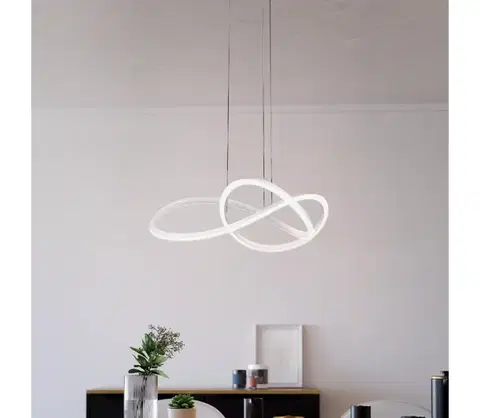 Svietidlá Eglo 390528 - LED stmievateľný luster na lane RIAZA LED/40W/230V 2200-6500K biela + diaľkové ovládanie 390528