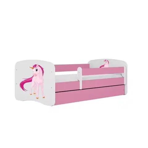 Postele pre dievčatá Detská Posteľ. Babydreams+Sz+M Ružová 80x180 Jednorožec
