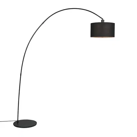 Oblúkové lampy Moderná oblúková stojaca lampa čierna - Vinossa