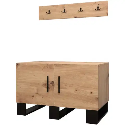 Spálňové šatníkové skrine Predsieňový nábytok s vešiakom Artin dub artisan