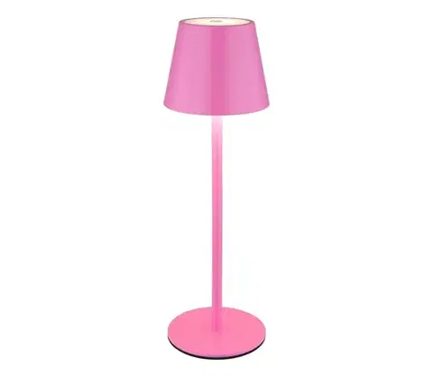 Lampy Globo 58488P-LED stmievateľná dotyková nabíjateľná vonkajšia stolná lampa VANNIE 3W/5V IP54 1800mAh ružová 58488P