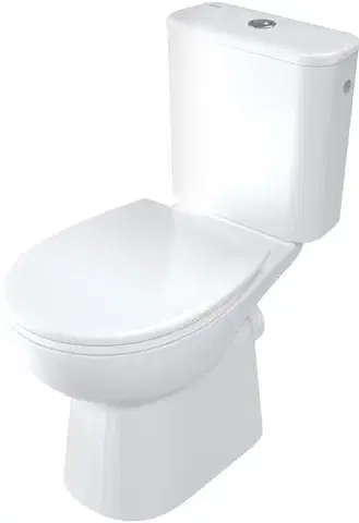 Záchody DEANTE - Funkia Evo stojaca WC misa, kombi, bezokrajová, CDFD6RPS