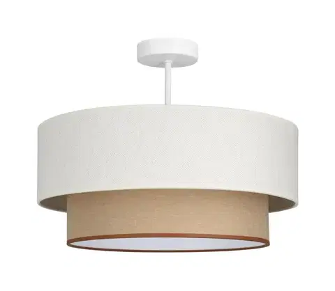 Svietidlá  Prisadený luster NATIA 1xE27/60W/230V, priemer 45 cm, biela/hnedá H0236