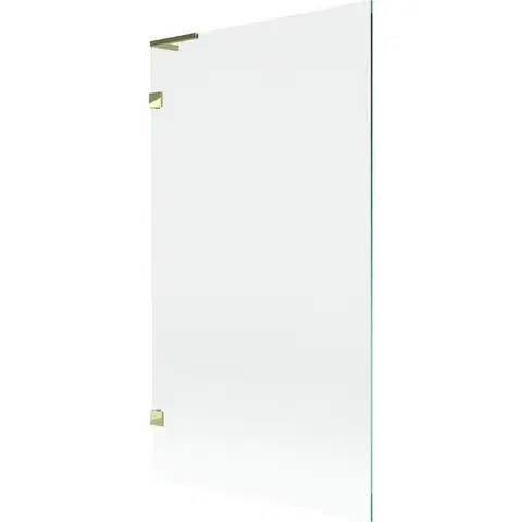 Sprchové dvere MEXEN/S - Lunar L vaňová zástena FIX 100 x 150, transparent, zlatá 897L-100-000-50-00