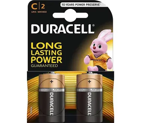 Predlžovacie káble Duracell - 2 ks Alkalická batéria Basic LR14/C 1,5V 2200 mAh DRBLR14B2