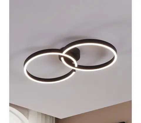 Svietidlá Eglo 900955-LED RGBW Stmievateľné stropné svietidlo AMANDOLO 19,5W/230V čierna + DO 900955