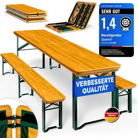 Záhradný pivný set - stôl a lavica Záhradný pivný set 220 cm skladací