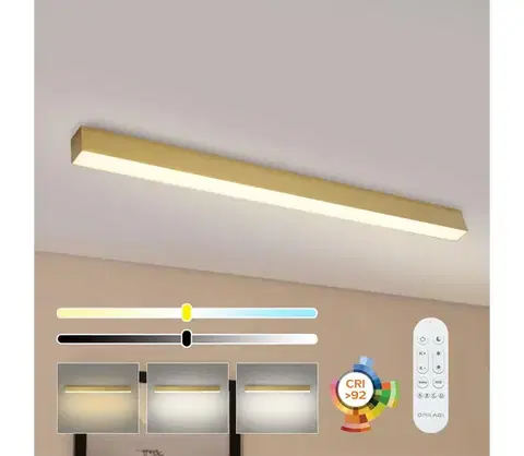 Svietidlá BRILAGI - LED stmievateľné stropné svietidlo SLEEKLINE LED/40W/230V Wi-Fi Tuya zlaté+diaľkové ovládanie BRI470