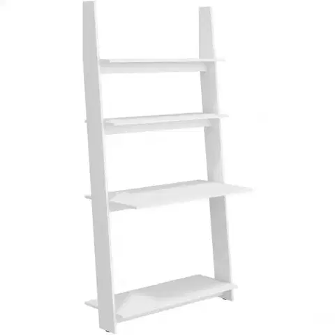 Moderné kancelárske stoly Písací stôl Rack Biely