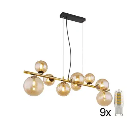 Svietidlá Globo 56135-9H - LED Luster na lanku RIHA 9xG9/3W/230V mosadz 56135-9H
