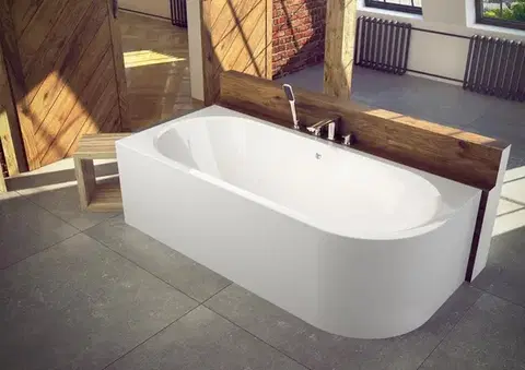 Vane BESCO - Asymetrická vaňa AVITA - Nožičky k vani - S nožičkami, Rozmer vane - 170 × 75 cm, Spôsob prevedenia - Ľavé VANAVIT170L + OLVPINOZ