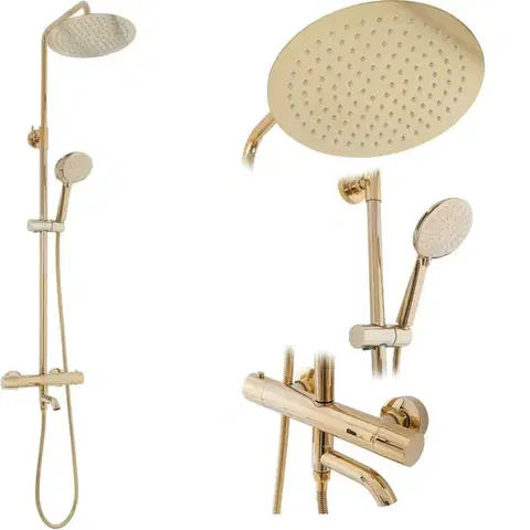Kúpeľňové batérie REA REA - Sprchový set s batériou 150mm Lungo zlatá REA-P4114