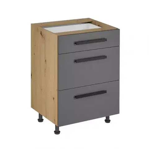 Kuchynské skrinky stojace Skrinka do kuchyne Langen d60s3 úchyt grey
