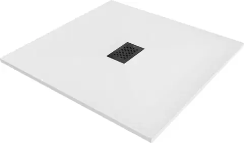 Vane MEXEN/S - Hugo sprchová vanička SMC 100 x 100, biela, krytka čierna 42101010-B