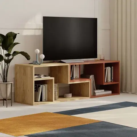 TV stolíky TV stolík Glis - Sapphire Oak, Cinnamon
