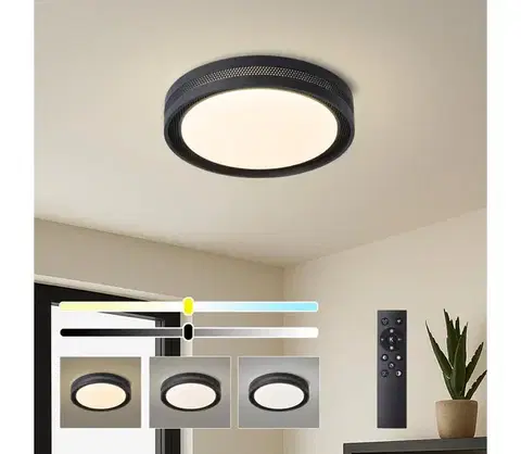 Svietidlá BRILAGI -LED Stmievateľné stropné svietidlo KREON LED/54W/230V 3000-6000K čierna pr. 38 cm +DO BRI854