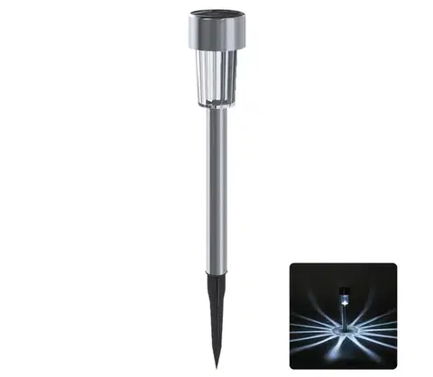 LED osvetlenie  B.V.  - LED solárne svietidlo LED/2V IP44 40 mAh matný chróm B10201ADCA