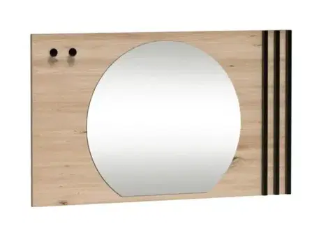 Zrkadlá KONDELA Koli C-21 zrkadlo na stenu dub artisan / čierna