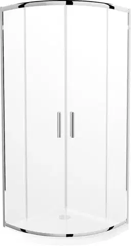 Vane MEXEN/S - Rio štvrťkruhový sprchovací kút 90 x 90, transparent, chróm + vanička so sifónom Flat, biela 863-090-090-01-00-4110