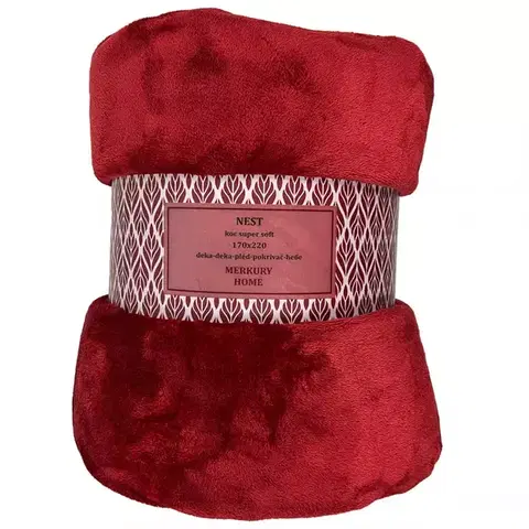 Ozdobné prikrývky Deka Nest Super Soft bordová 170x220 Merkury Home