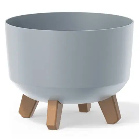 Kvetináče a truhlíky NABBI DGRL240 plastový kvetináč na nožičkách 23,8 cm svetlosivá