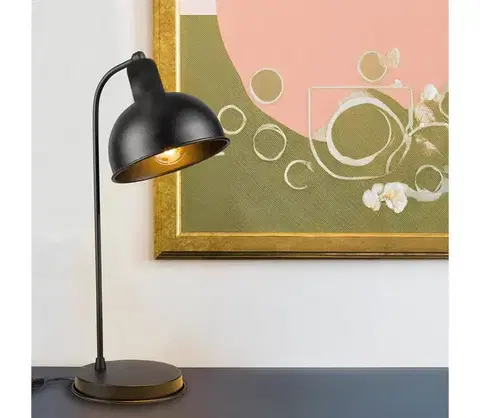 Lampy ONLI - Stolná lampa ISTANBUL 1xE27/22W/230V 50 cm čierna 4832/LN