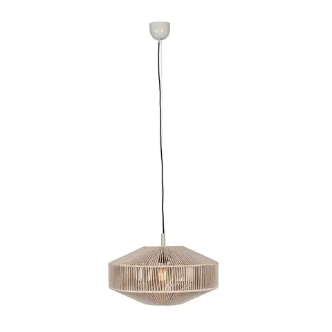 Závesné svietidlá Japandi závesná lampa hnedé lano 46cm - Svea