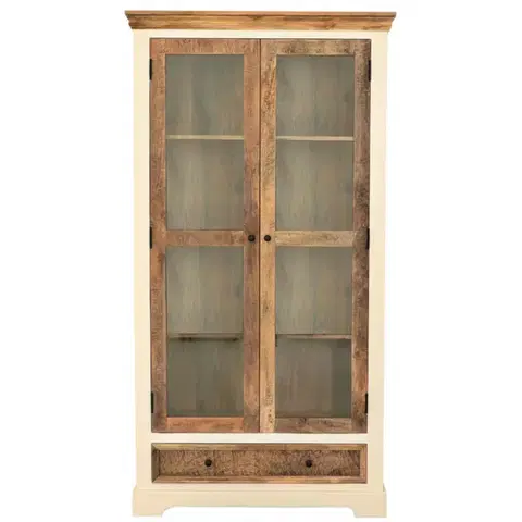 Jedáleň Vitrína Agni 100x190x45 indický masív mango