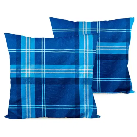 Obliečky 4Home Flanelová obliečka na vankúšik Blue plaid, 40 x 40 cm