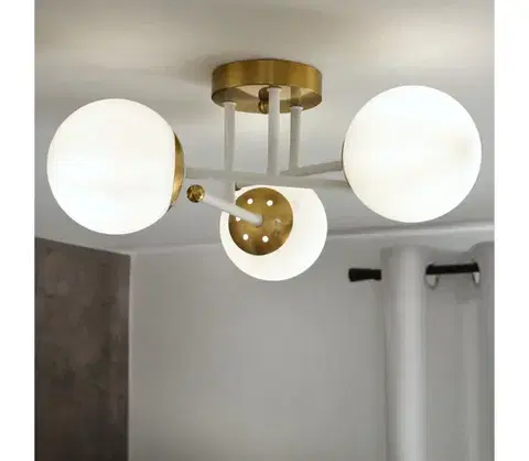 Svietidlá Brilagi - Prisadený luster MALIVA 3xE14/15W/230V zlatá/biela LM-3.220/BIAŁY/ZŁOTY